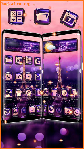 Magic Eiffel Tower Glass Theme screenshot