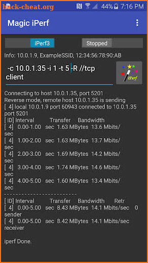 Magic iPerf including iPerf3 screenshot