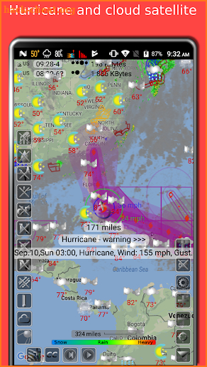 Map - hurricane tracker and radar screenshot