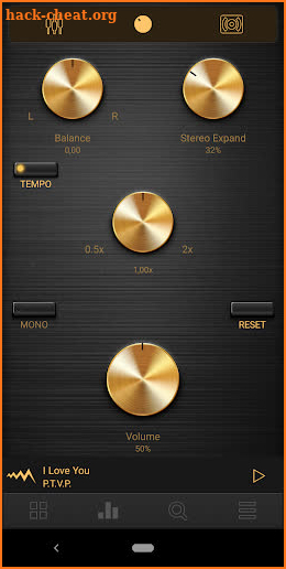 Marshall - Dark Retro Gold/Metal Poweramp V3 Skin screenshot