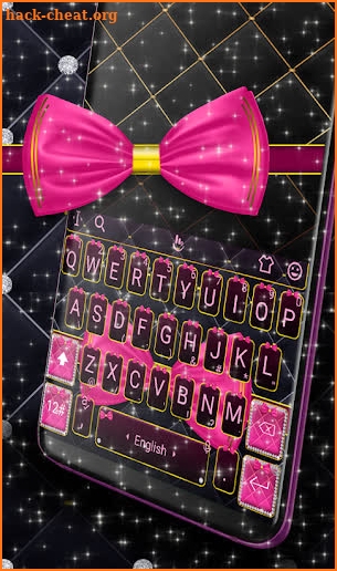 Marvelous Pink Bow Keyboard Theme screenshot