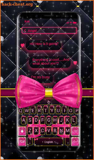 Marvelous Pink Bow Keyboard Theme screenshot