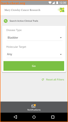 Mary Crowley Cancer Research - Clinical Trials screenshot