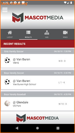 Mascot Media Sports App screenshot