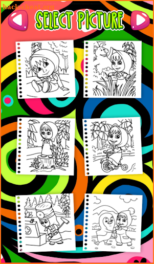 Mash and the bear Coloring Book screenshot