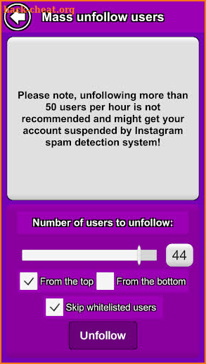 MassUnfollower - unfollow all non-followers screenshot