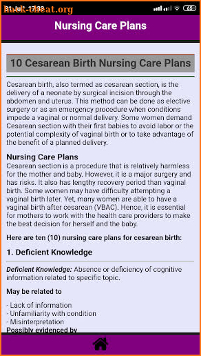 Maternal and Newborn Nursing Care Plans screenshot