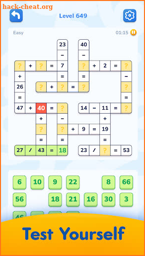 Math Crossword — Number puzzle screenshot