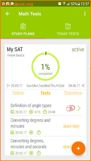 Math Tests - mathematics practice questions screenshot