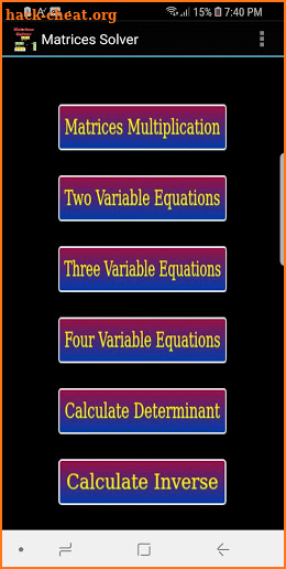 Matrices Solver Demo screenshot