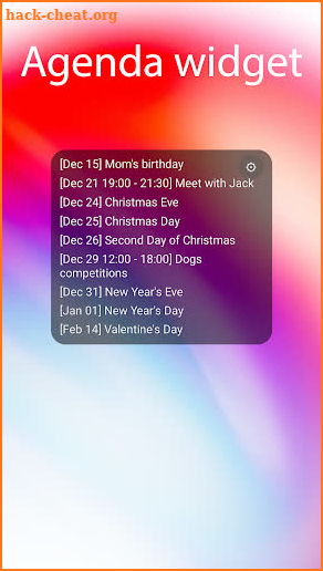 Mature Calendar Widget Pro screenshot