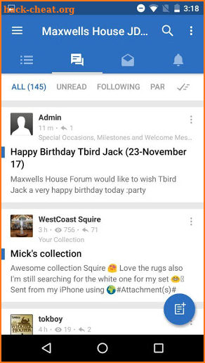 Maxwells House Jack Daniels Collectors Forum screenshot