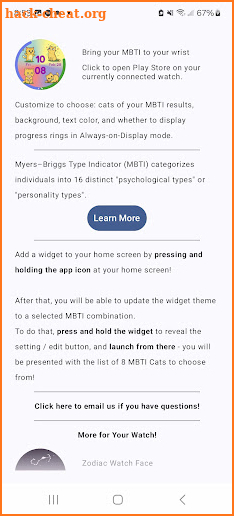 MBTI Cat Watch Face screenshot
