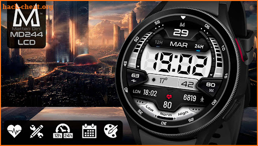 MD244 LCD: Digital watch face screenshot