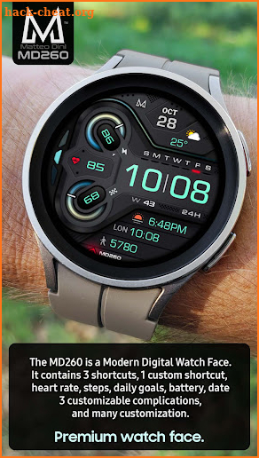 MD260 Digital watch face screenshot