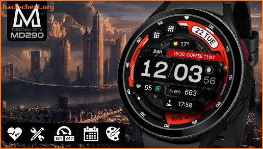 MD290: Digital watch face screenshot