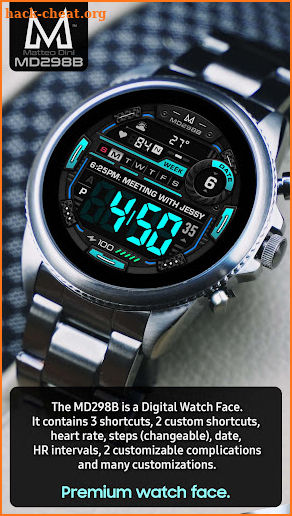 MD298B: Digital watch face screenshot