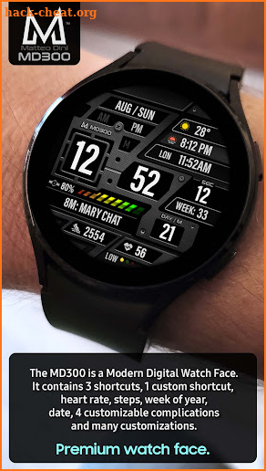 MD300: Digital watch face screenshot