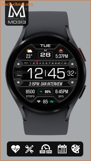 MD313 Digital watchface screenshot