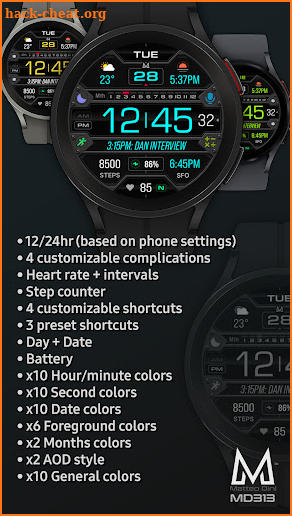 MD313 Digital watchface screenshot