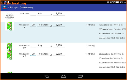 MDG Sales App screenshot