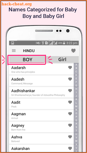 Meaning of Baby Boy and Girl Names screenshot