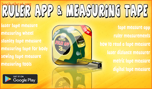 Measuring tape app & Ruler app inches centimeters screenshot