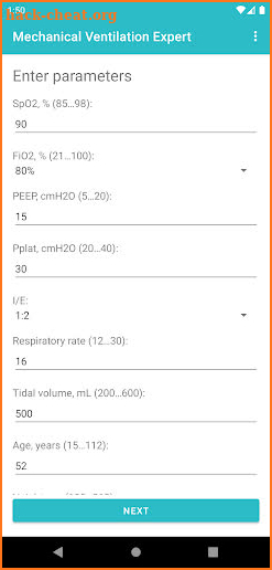 Mechanical Ventilation Expert screenshot