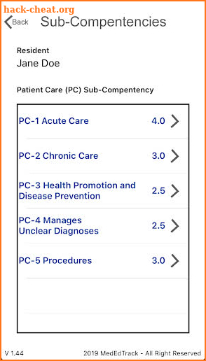 MedEdTrack Resident App screenshot