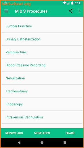 Medical and Surgical Procedures screenshot