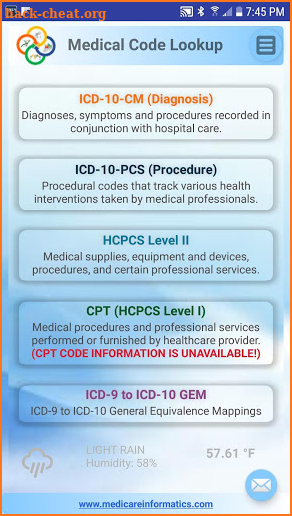 Medical Code Lookup screenshot