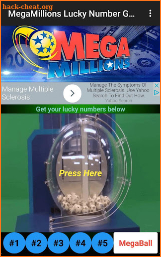 MegaMillions Lucky Number Generator screenshot