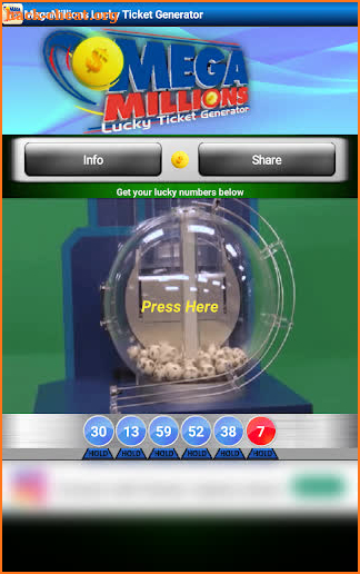 MegaMillions Lucky Ticket Generator screenshot