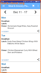 Megroplan - Meal & Grocery Planner screenshot