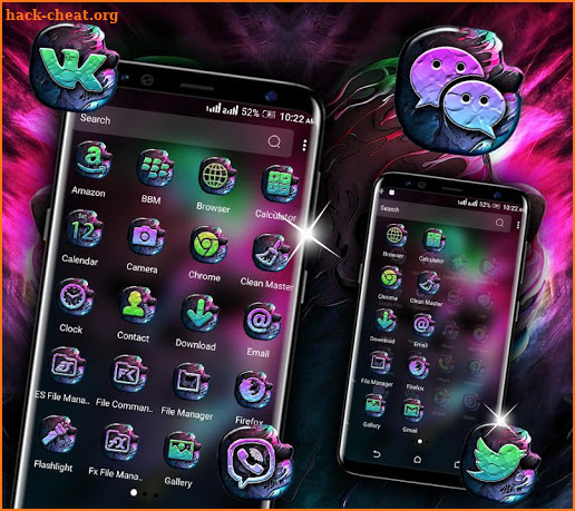 Melting Skull Art Launcher Theme screenshot