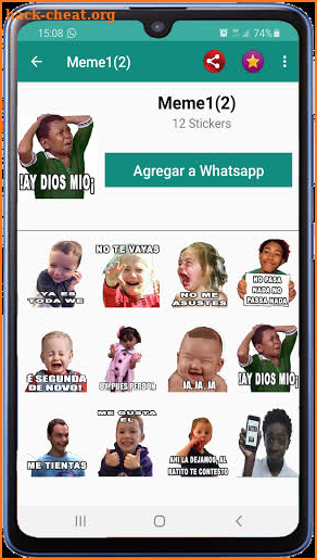 Memes with phrases Spanish Stickers WAStickerApps screenshot