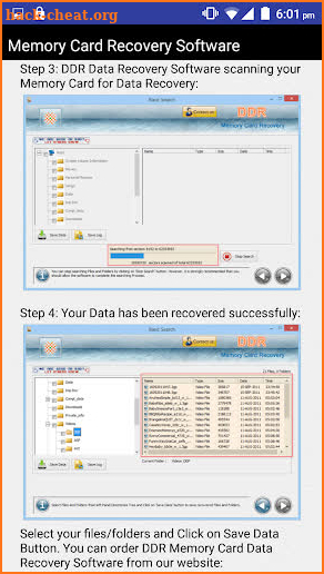 Memory Card Recovery Software Help screenshot