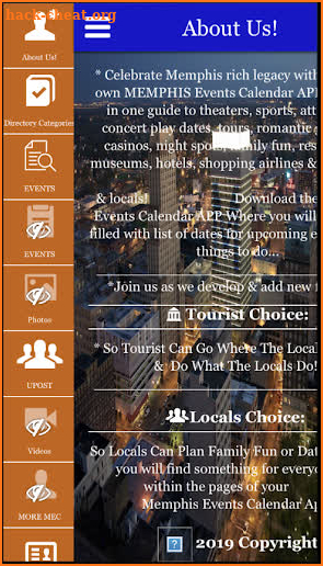 MEMPHIS EVENTS CALENDAR screenshot