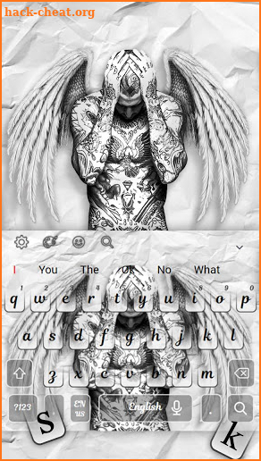 Men Wing Tattoo Keyboard Theme screenshot