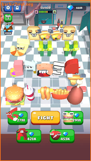 Merge Alphabet Food Battle screenshot