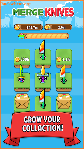 Merge Knife - Kawaii Idle Evolution Clicker Game screenshot