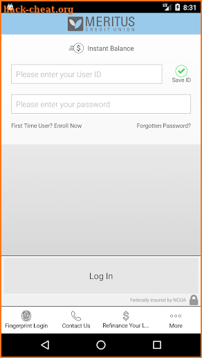 Meritus Credit Union screenshot