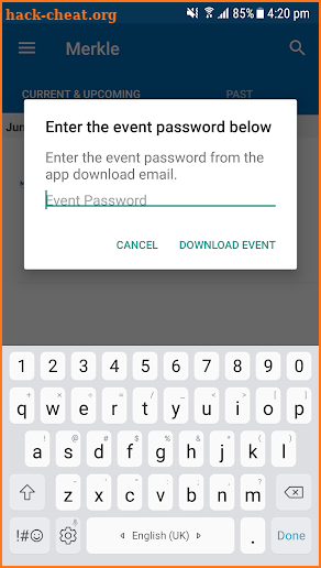 Merkle Events screenshot