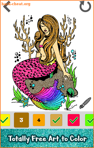 Mermaid Glitter Color by Number:Pixel Art Coloring screenshot