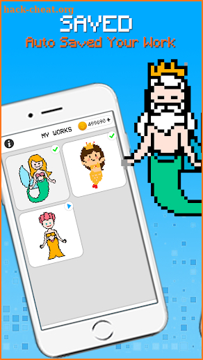 Mermaid Pixel Art - Coloring By Number screenshot