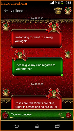 Merry Christmas Go SMS Theme screenshot