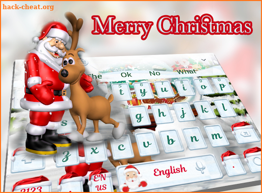 Merry Christmas theme keyboard with Santa Claus screenshot