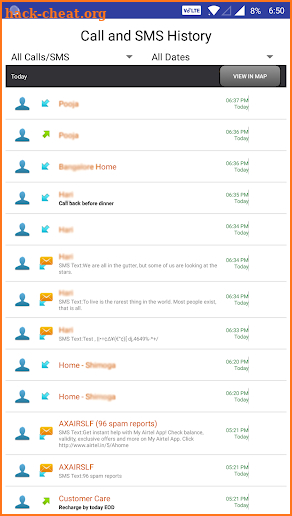 Message and Call Tracker screenshot