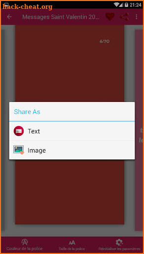 Messages Saint Valentin 2021 screenshot