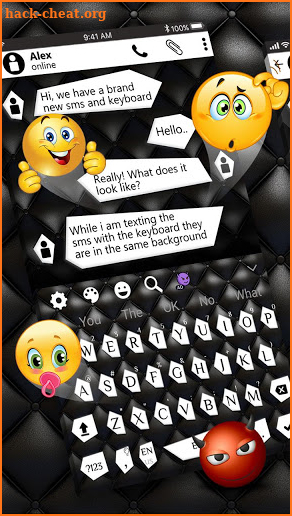 Messaging Black & White keyboard Theme screenshot